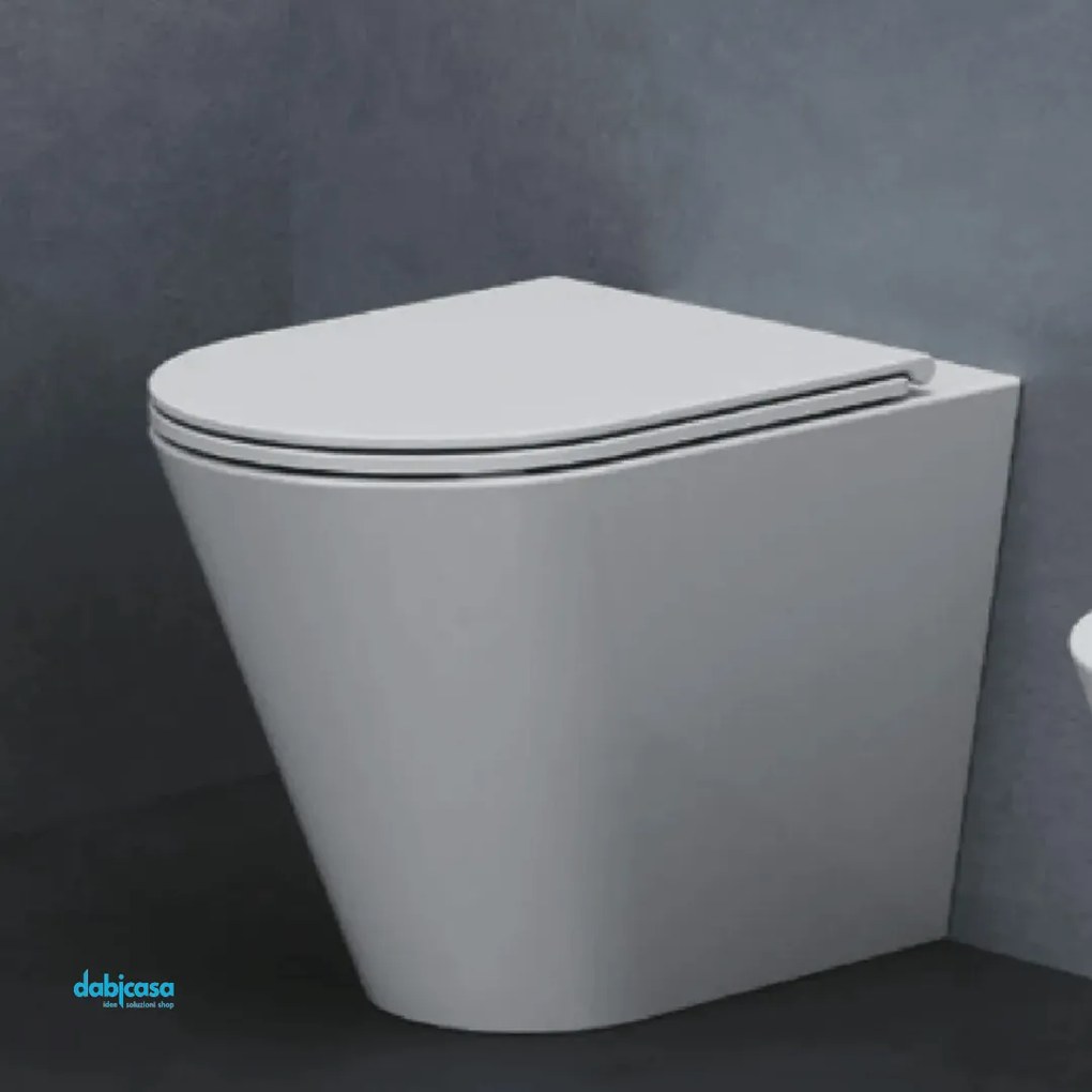 Azzurra Ceramica "Forma" Wc Da Terra Filo Muro Senza Brida Bianco Lucido