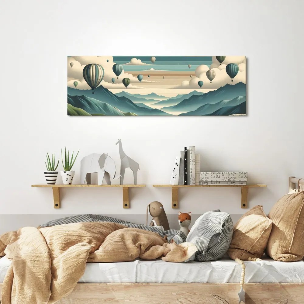 Quadro su tela – Montagne e cielo pieni di palloni