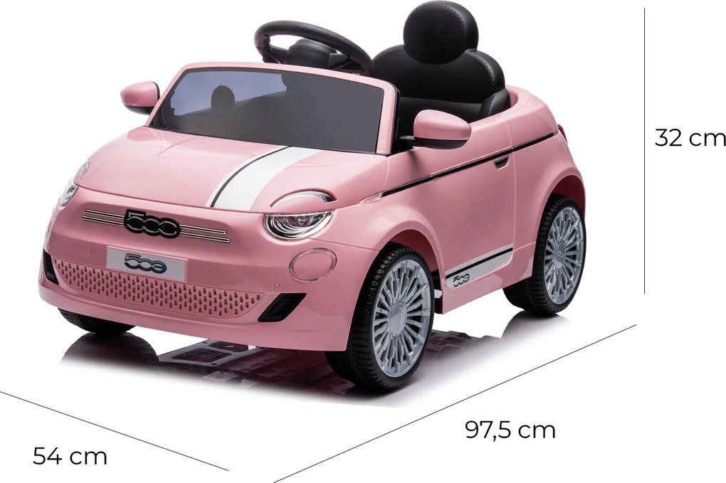 Macchina Elettrica per Bambini Licenza Fiat 500 12V con Telecomando Rosa...