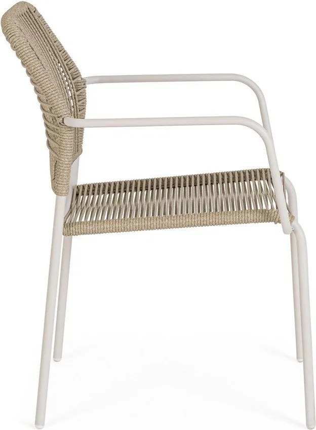 Sedia da esterno beige/di colore naturale in metallo Jable – Bizzotto