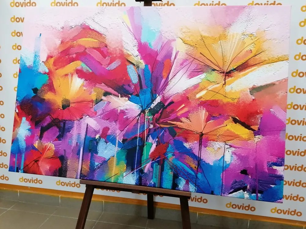 Quadro su tela – Fiori astratti colorati