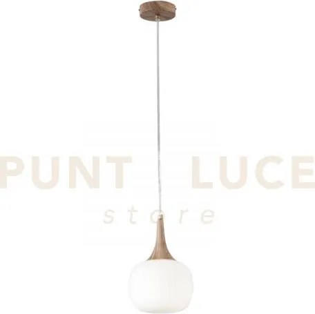 Lampadario a sospensione jaipur bianca finto legno e vetro 1 luce a...