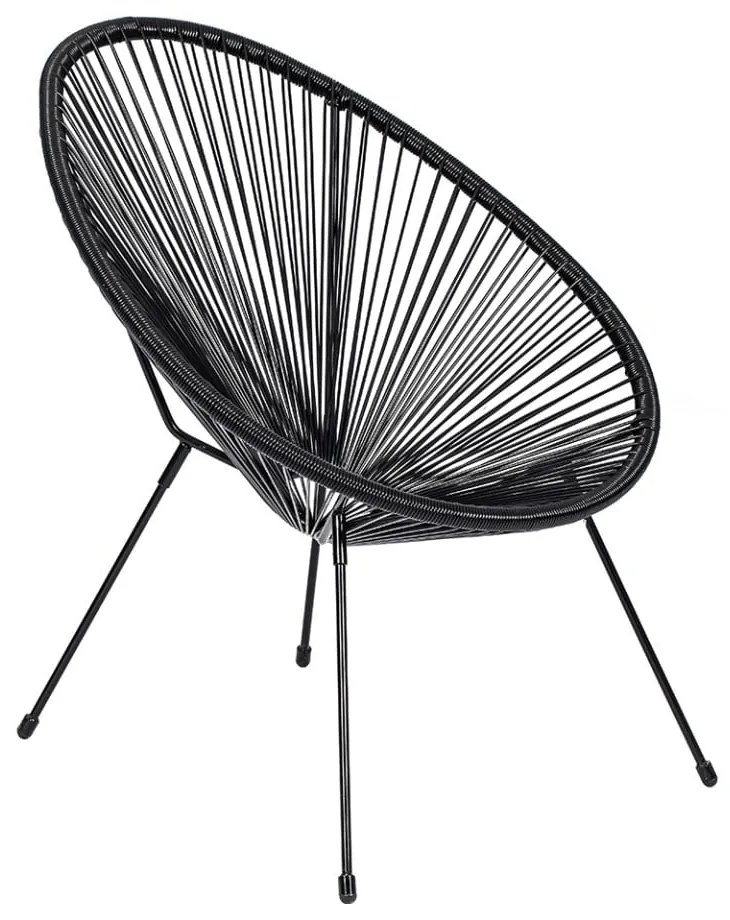 Poltrona da giardino nera in rattan artificiale Avocado - Bonami Selection