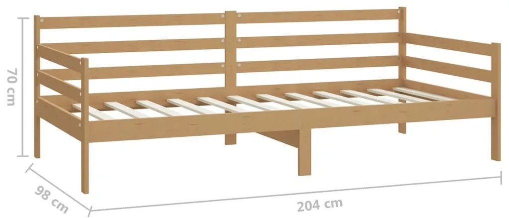 Dormeuse Marrone Miele in Legno Massello di Pino 90x200 cm