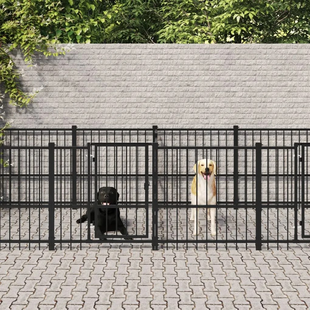 Gabbia per cani da esterno in acciaio 11,26 m²