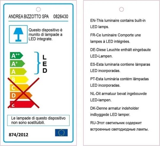 Piantana led treppiede altezza 109 cm in legno di bamboo Bizzotto