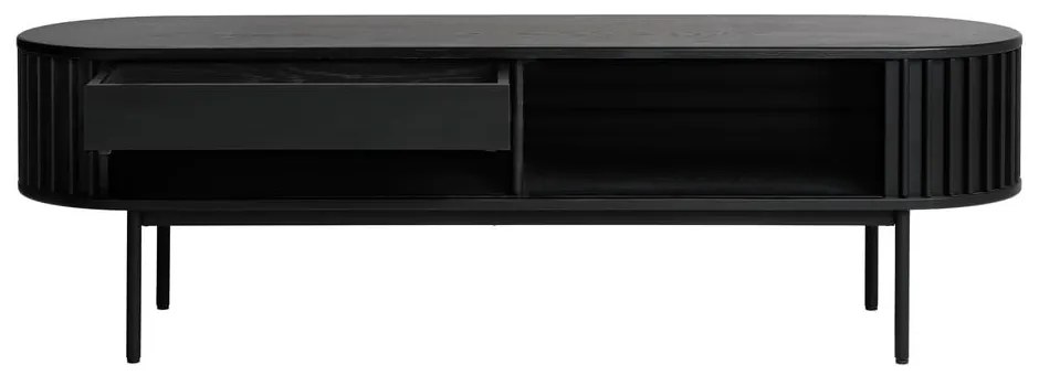 Tavolo TV nero in rovere 48x160 cm Siena - Unique Furniture