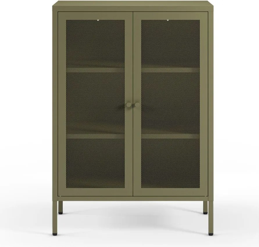 Armadietto verde in metallo 70x100x40 cm Fayna – Marckeric