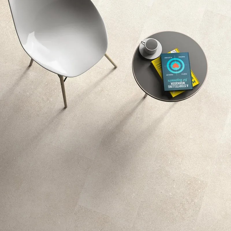 SPC da incollare per pavimento e rivestimento effetto calcestruzzo bianco Sp 3 mm CERAMIN serie Ceramin Tiles 3.7 m²