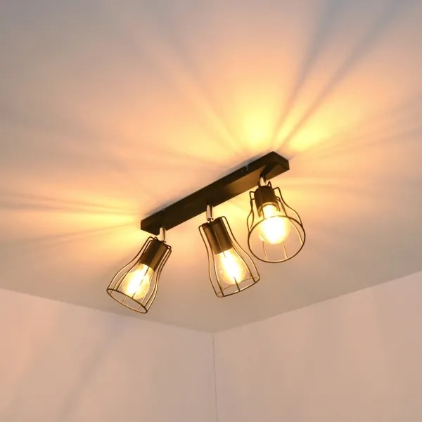 LED Faretto TUBE II 3xE27/15W/230V nero