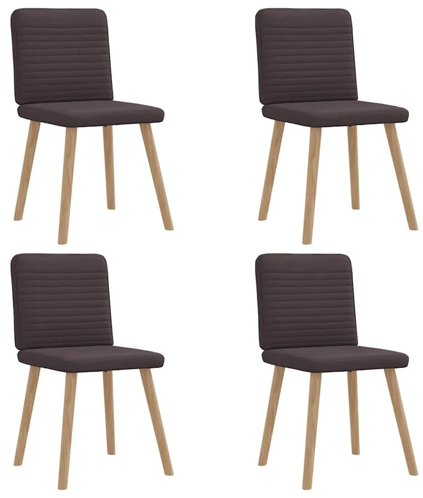 Sedie Da Pranzo 4 Pz Marrone Scuro İn Tessuto /