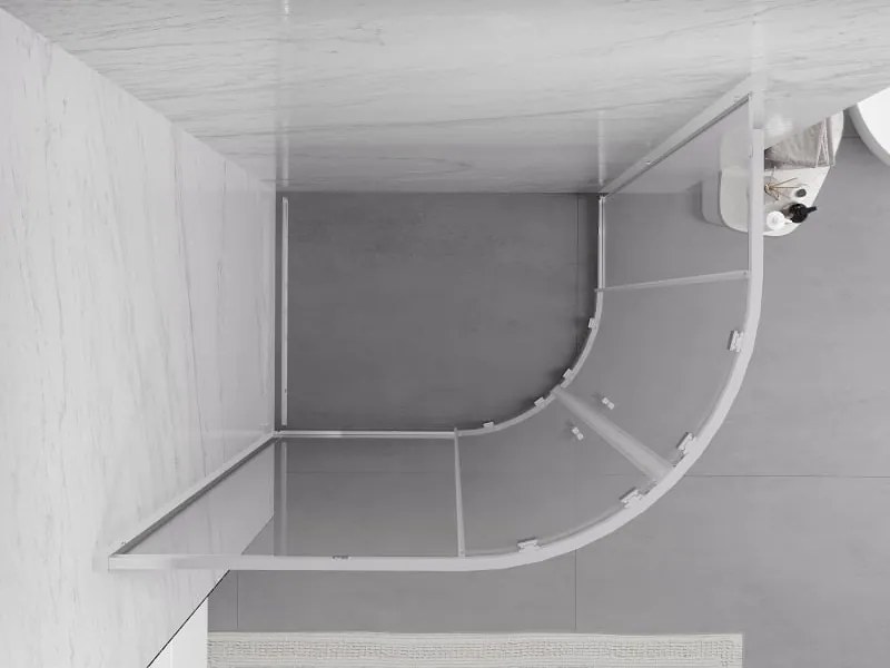 Mexen Exo cabina doccia semicircolare asimmetrica scorrevole 100 x 80 cm, trasparente, cromo - 8132-100-080-01-00
