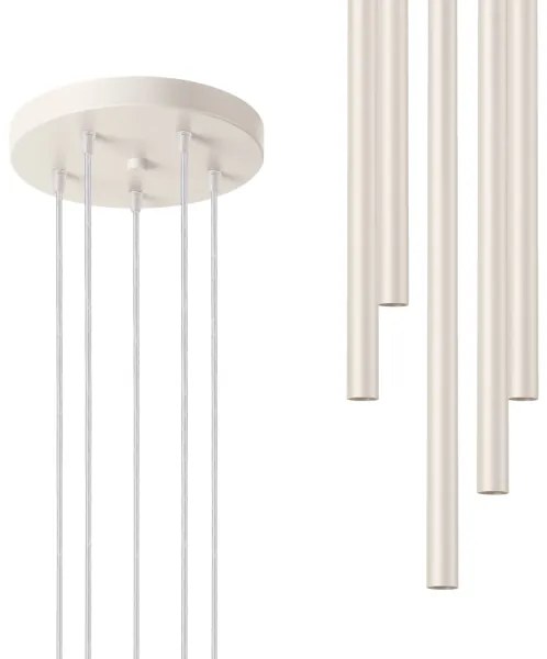 Sollux SL.1516 - Lampadario a sospensione con filo PASTELO 5xG9/8W/230V color crema