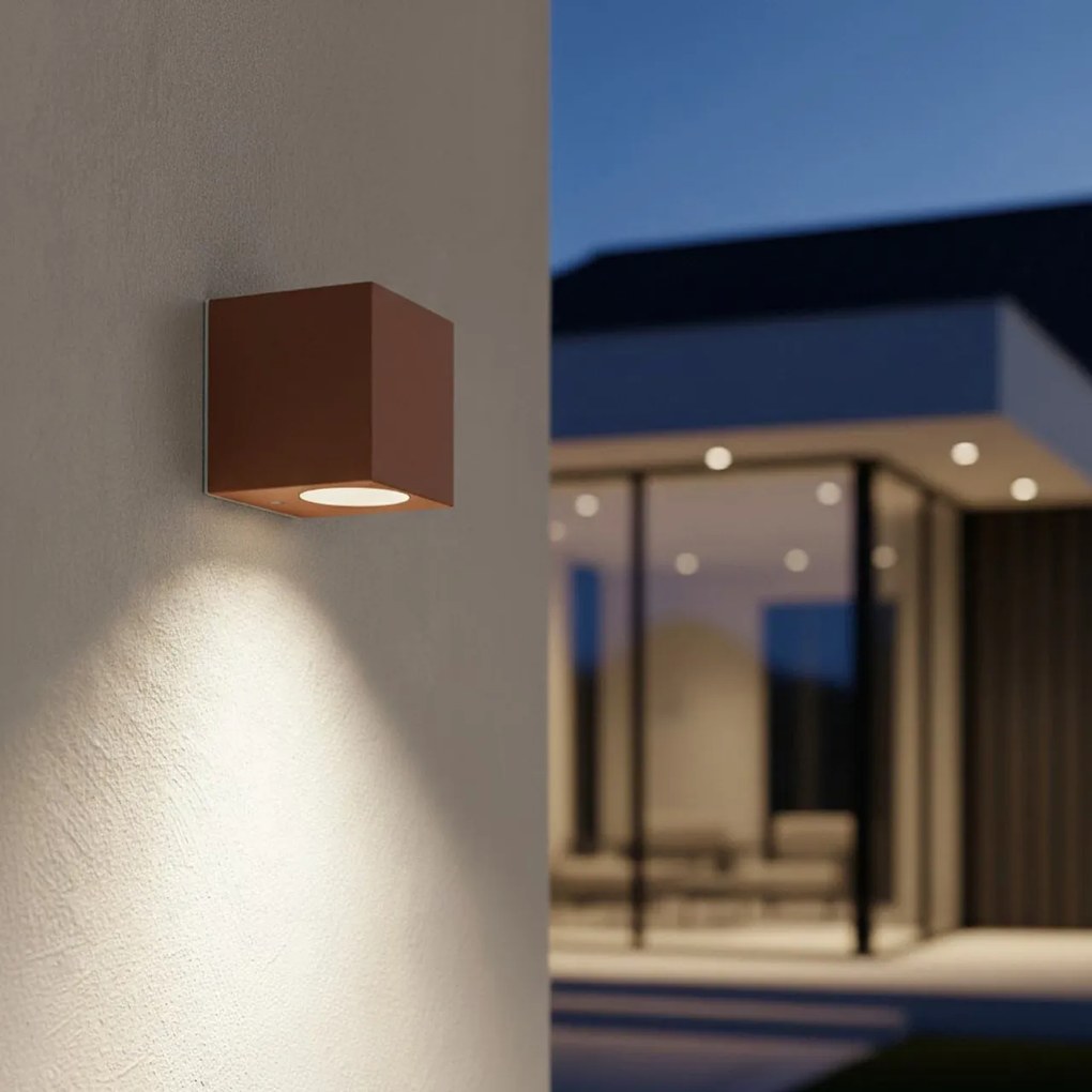 Applique Quadrata Monodirezionale IP65 - GU10 Mattone Corten