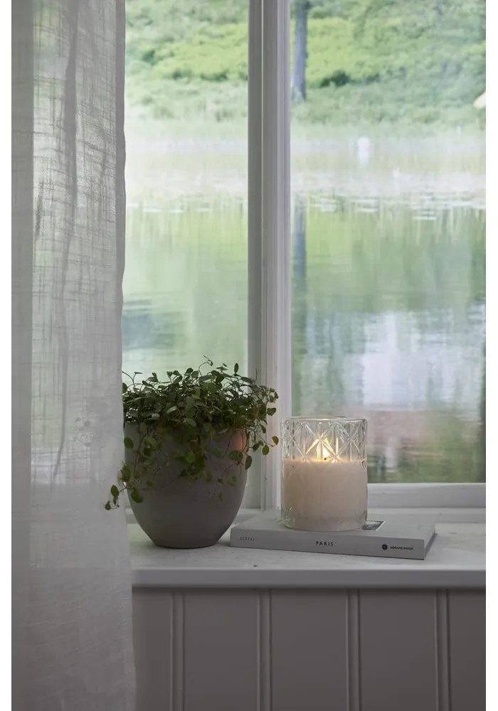 Candela di cera a LED bianca in vetro, altezza 12,5 cm Flamme Romb - Star Trading