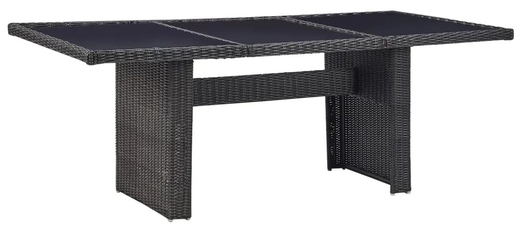 Set da pranzo da giardino 9 pz in polyrattan nero