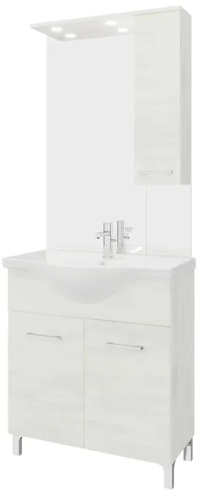 Mobile bagno con lavabo e sifone L 75 x H 81.5 x P 50.5 cm legno bianco in truciolare, 2 ante per vasca centrale Symoa