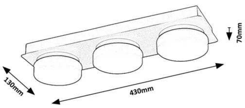 Rabalux 75003 - Plafoniera LED da bagno ATTICHUS 3xLED/6W/230V IP44