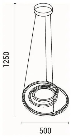 Lampadario LED a sospensione con filo LED/38W/230V 3000K 50x50 cm