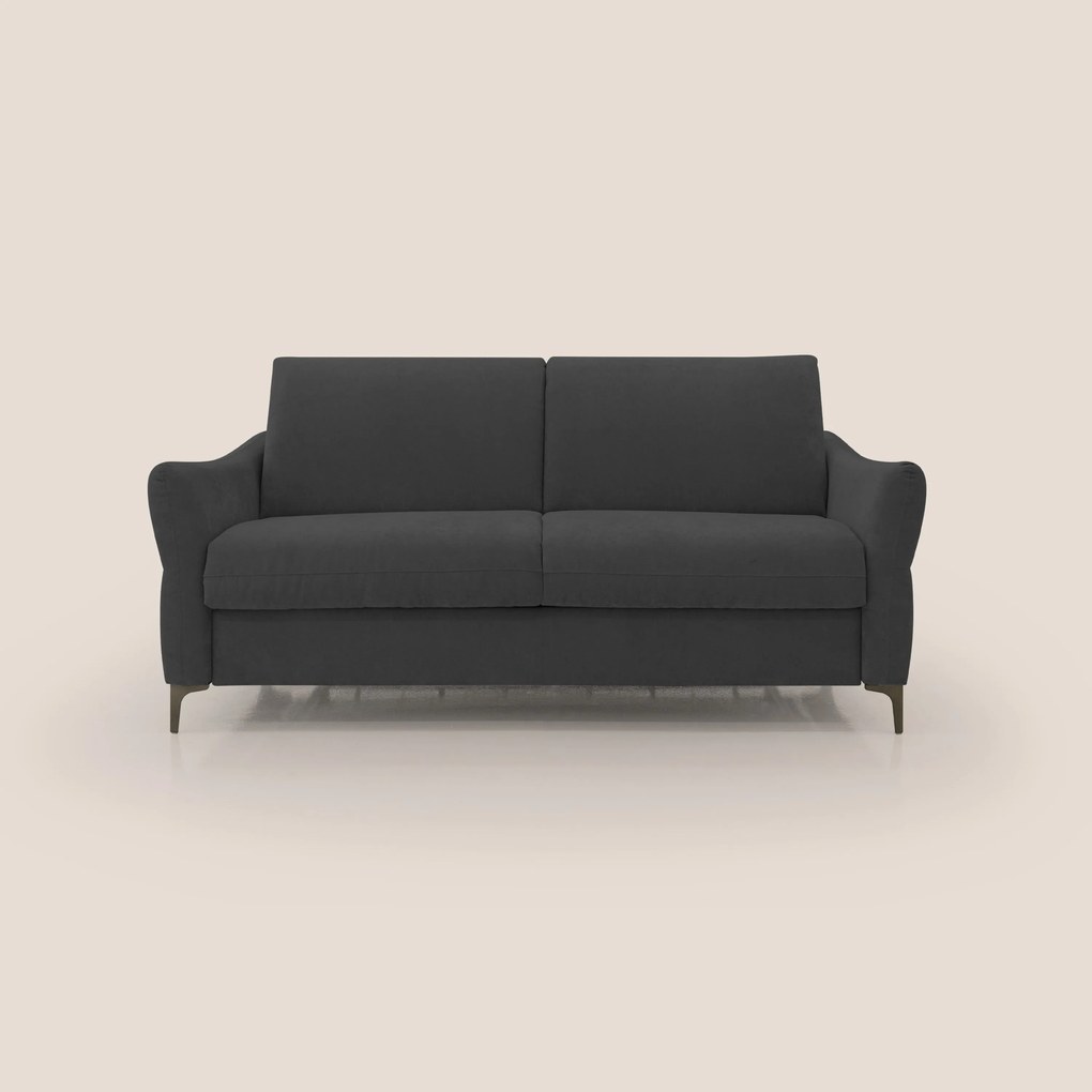 Dalia divano letto con materasso H18 cm e piedi alti in raffinato tessuto smacchiabile T17