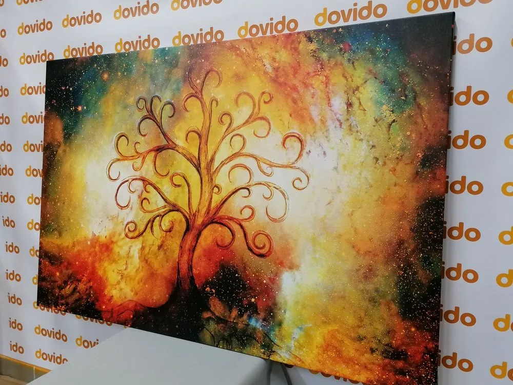 Quadro su tela – Albero della vita con astrazione dell'universo