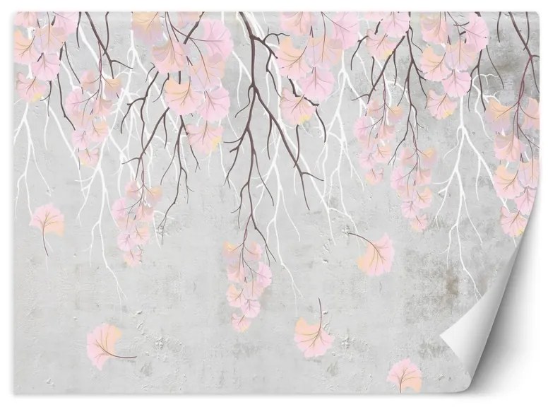Carta Da Parati, Foglie cadenti Dimensioni 350x245, Finitura Carta da Parati Effetto spazzolato, Tipo di Carta da Parati Fliselina TNT