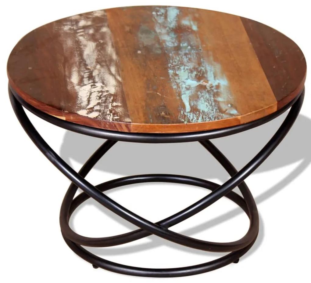Tavolino da caffè in legno massello recuperato 60x60x40 cm