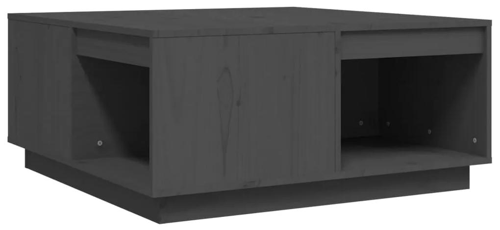 Tavolino da salotto grigio 80x81x36,5 cm legno massello di pino