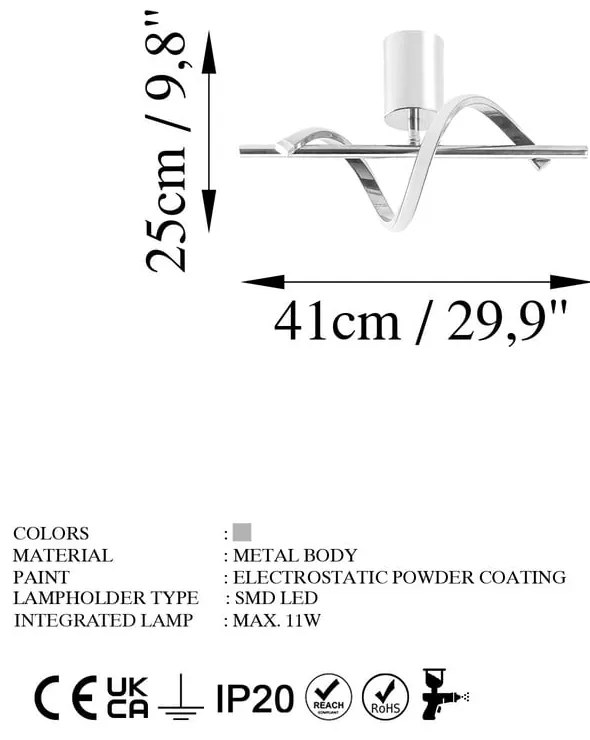 Plafoniera LED argentata 7x41 cm Likma – Opviq lights