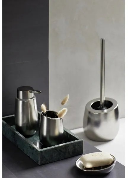 WENKO 24140100 - Scopino WC BADI 13,5x38 cm argento