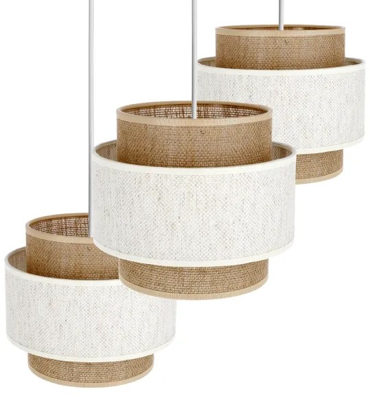 Lampadario a corda BOHO 3xE27/60W/230V crema/iuta