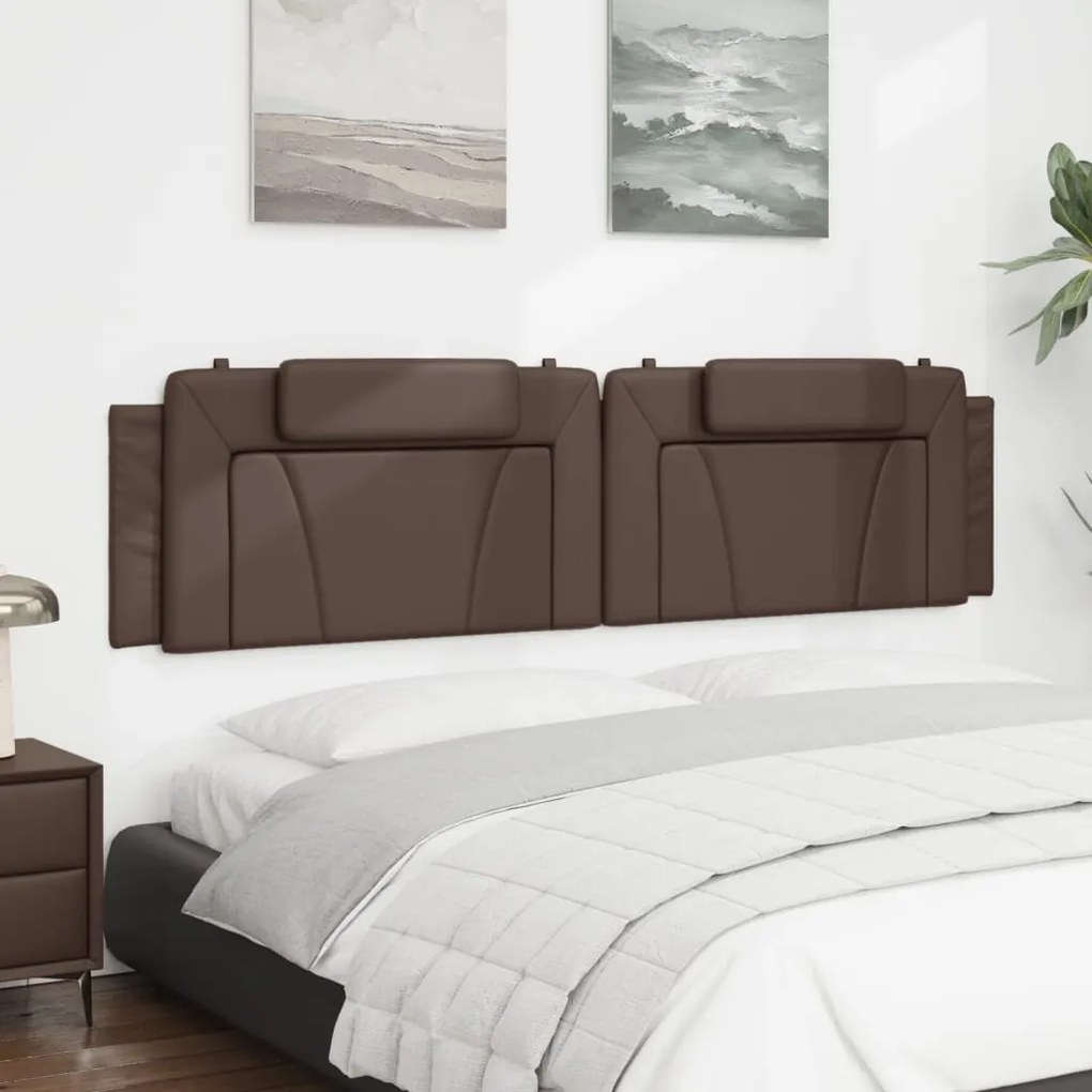 Cuscino testiera marrone 200 cm in similpelle