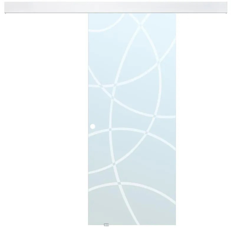 Porta scorrevole esterno muro H205 x L73 cm in Vetro temperato  - HEIDI