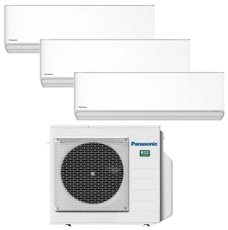 Condizionatore a muro multisplit PANASONIC TRIAL ETHEREA WIFI NANOEX 9+9+12 24000 BTU classe raffreddamento A++