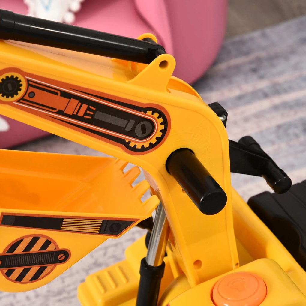Escavatore Ruspa Cavalcabile per Bambini Giallo e Nero...