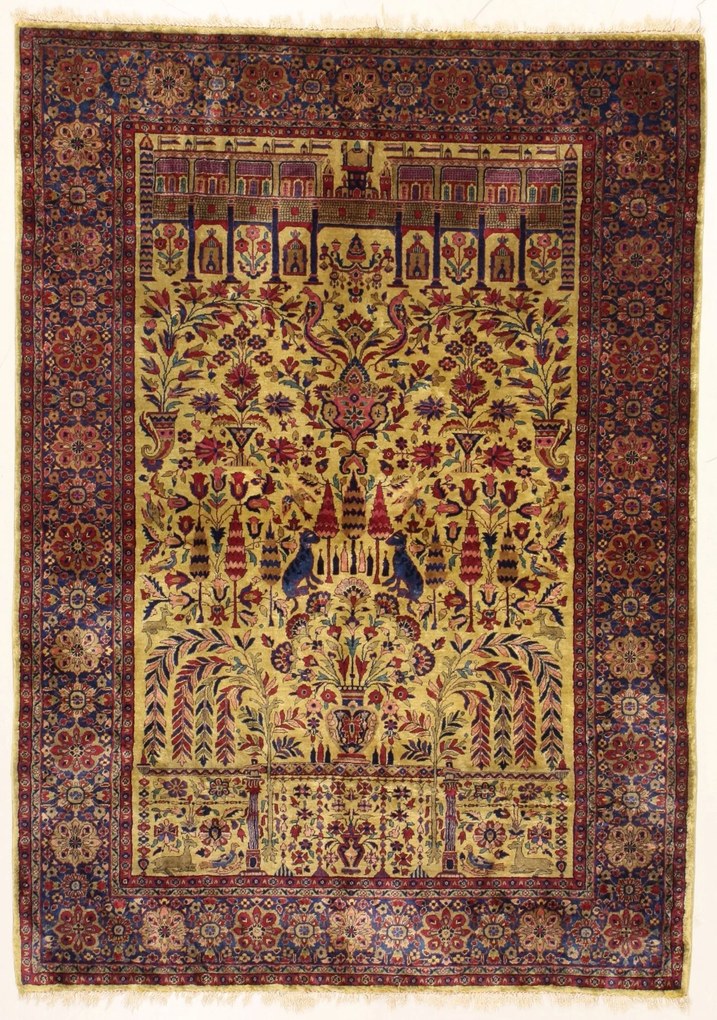 Kashan Tappeto 180x130 (Iran) Annodato A Mano