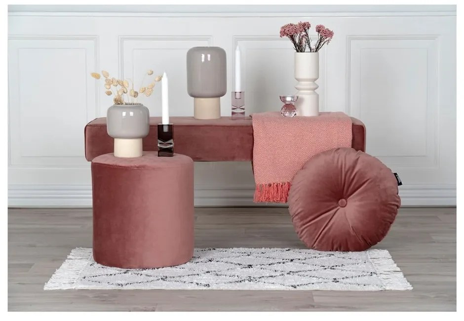 Pouf in velluto rosa Ejby - Bonami Essentials