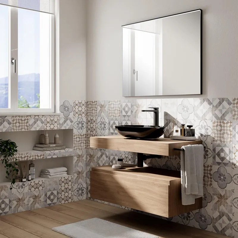 Mobile da bagno sotto lavabo L 100.3 x H 30 x P 46 cm rovere, 1 cassetto Step