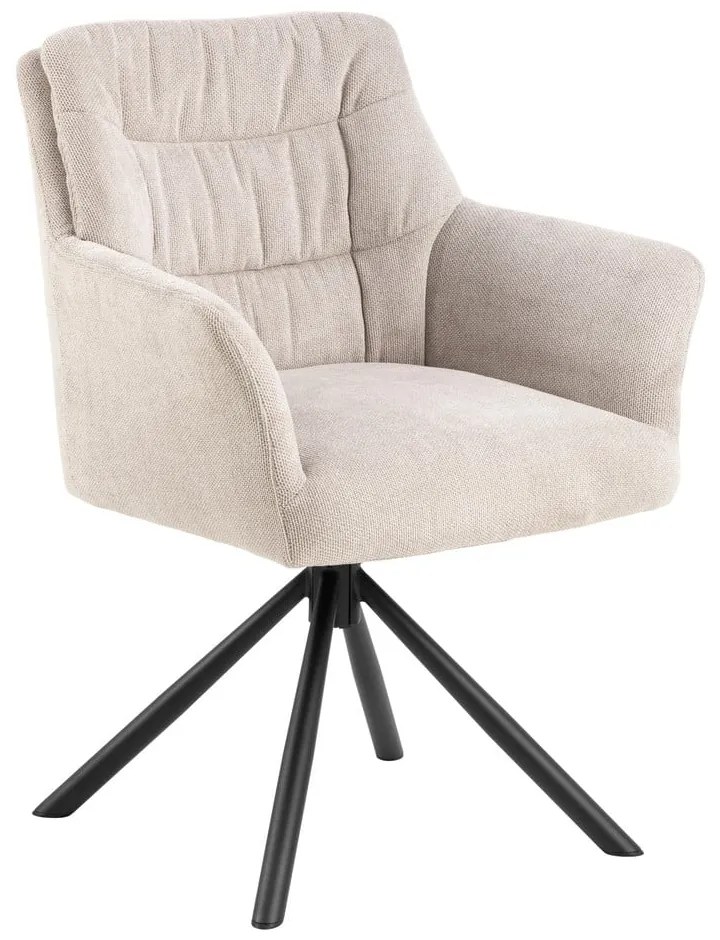 Sedia da pranzo beige in imbottito con braccioli Alonso – Actona
