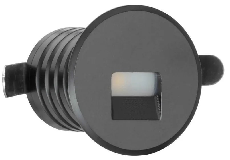 Faretto LED Nero 1W  IP67 Professional - per Gradini Colore Bianco Caldo 2.700K