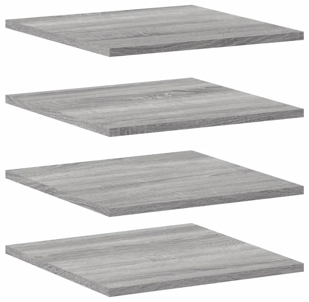 Mensole parete 4pz grigio sonoma 40x40x1,5cm legno multistrato