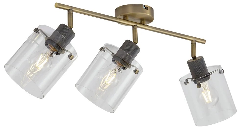 Faretto da soffitto di design bronzo con vetro trasparente 3 luci - Domo