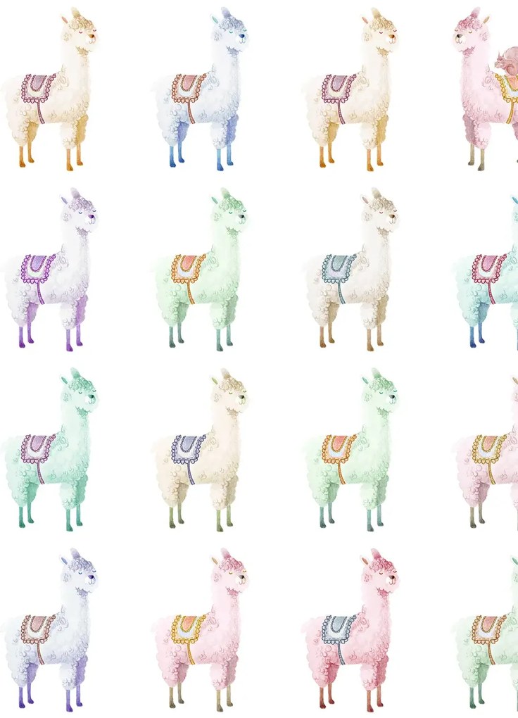 Rebel Walls Carta da parati Alpaca Rebel - Rainbow