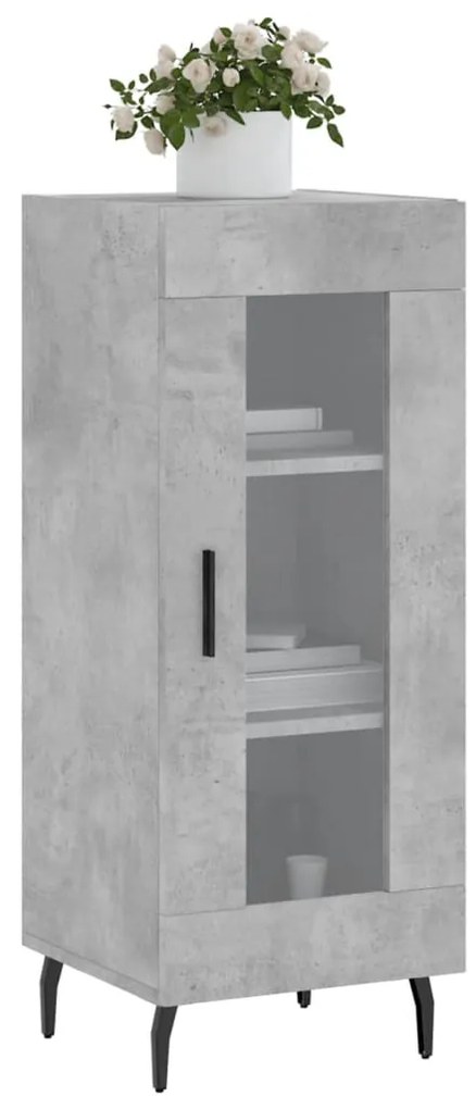 Credenza grigio cemento 34,5x34x90 cm in legno multistrato