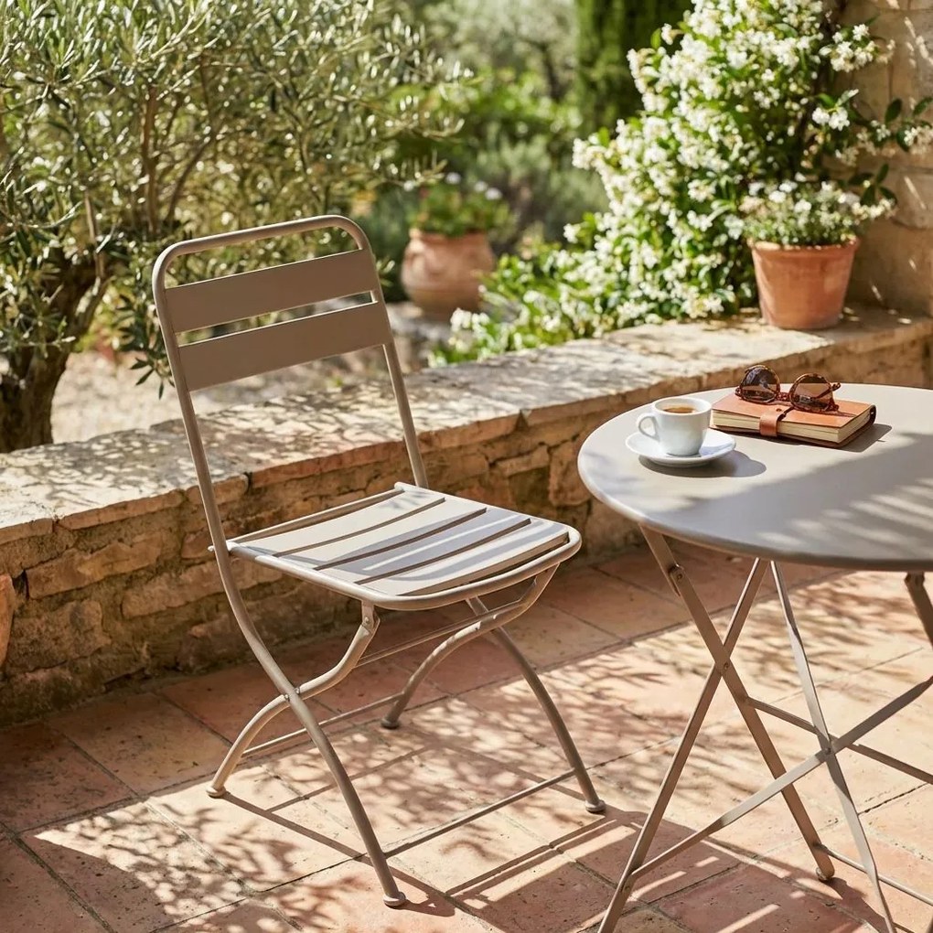 ROMANUS - sedia da giardino pieghevole salvaspazio in ferro