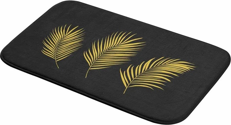 Tappetino per il bagno nero e dorato 45x75 cm Orbella – douceur d'intérieur
