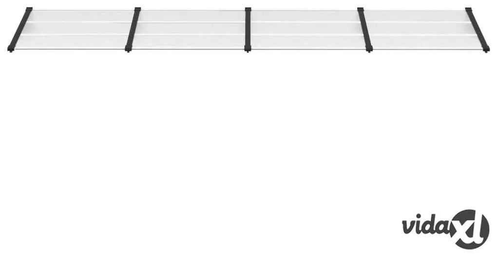 vidaXL Tettoia per Porta Nero e Trasparente 396x90 cm Policarbonato