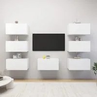 Mobili TV 7 pz Bianchi 30,5x30x60 cm in Truciolato 3078743