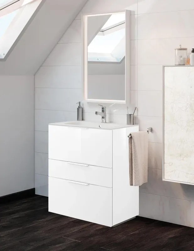 Mobile sottolavabo e lavabo Neo per vasca centrale bianco L 60 x H 84 x P 48 cm 3 cassetti