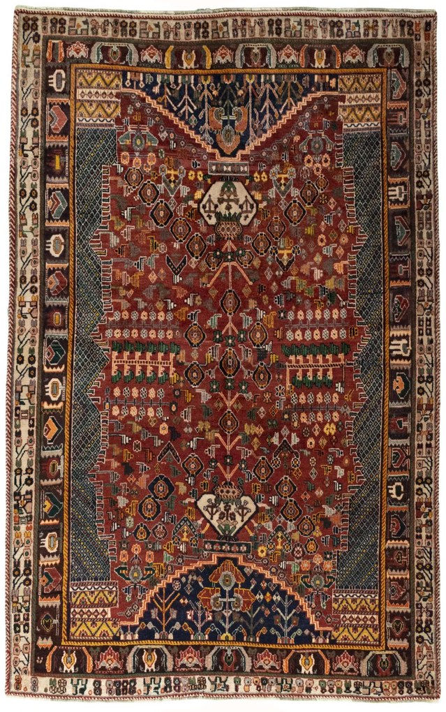 Shiraz Tappeto persiano 260x160 Rosso (Iran) Annodato A Mano